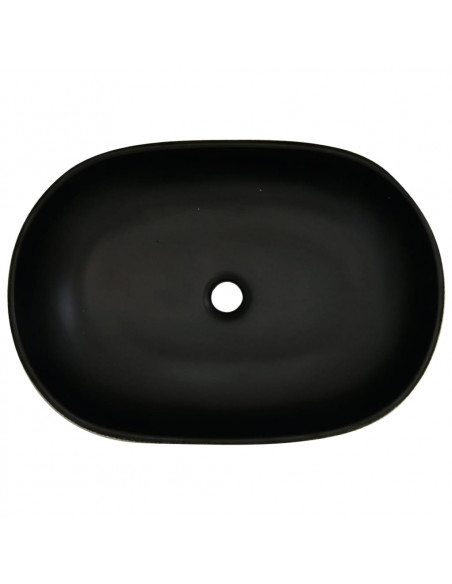 Lavabo da Appoggio Nero Ovale 59x40x14 cm Ceramica