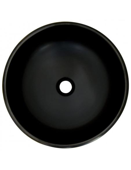 Lavabo da Appoggio Nero e Blu Rotondo Φ41x14 cm Ceramica