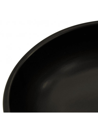 Lavabo da Appoggio Nero e Blu Rotondo Φ41x14 cm Ceramica