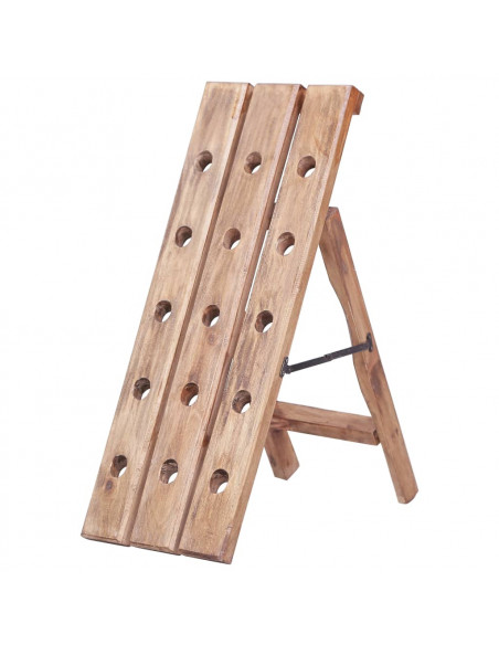 Portavini da 15 Bottiglie 26x50x70cm Legno Massello di Recupero