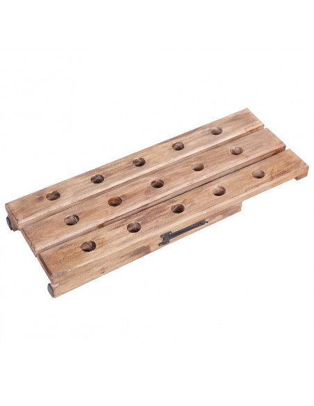 Portavini da 15 Bottiglie 26x50x70cm Legno Massello di Recupero