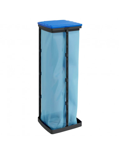 Porta Sacchi Spazzatura 2 pz Nero e Blu 120 L in PP