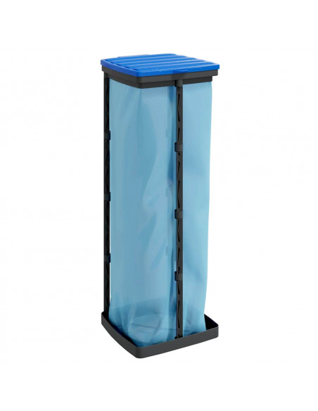 Porta Sacchi Spazzatura 2 pz Nero e Blu 120 L in PP