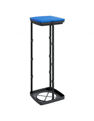 Porta Sacchi Spazzatura 2 pz Nero e Blu 120 L in PP