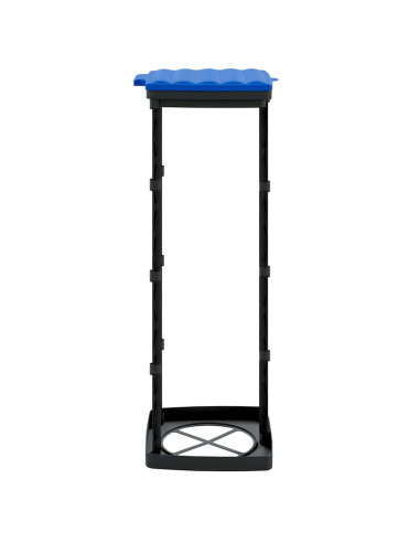 Porta Sacchi Spazzatura 2 pz Nero e Blu 120 L in PP