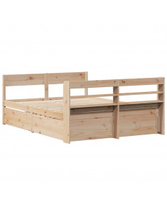 Letto senza Materasso 150x200 cm in Legno Massello di Pino 2