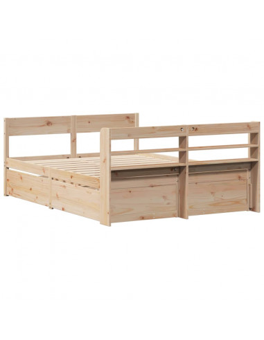 Letto senza Materasso 150x200 cm in Legno Massello di Pino