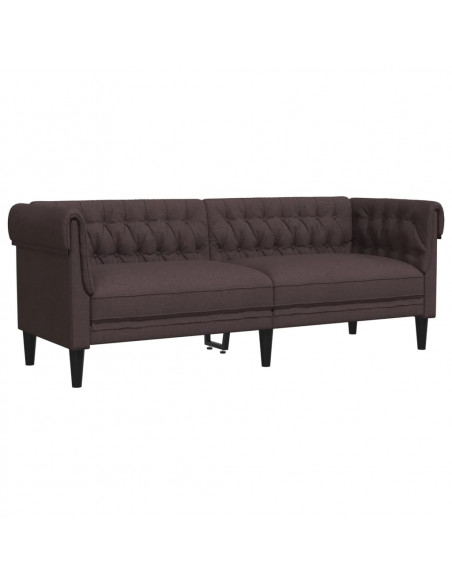 Set di Divani 2 pz Marrone Scuro in Tessuto