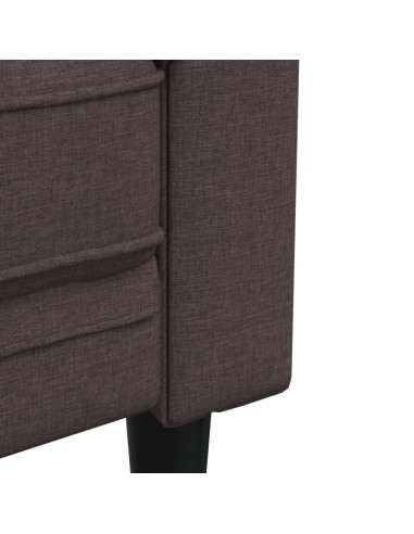 Set di Divani 2 pz Marrone Scuro in Tessuto