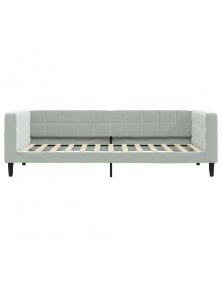Letto da Giorno Grigio Chiaro 90x200 cm in Velluto