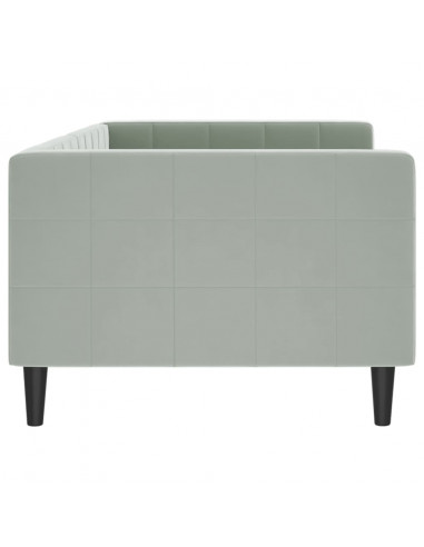 Letto da Giorno Grigio Chiaro 90x200 cm in Velluto