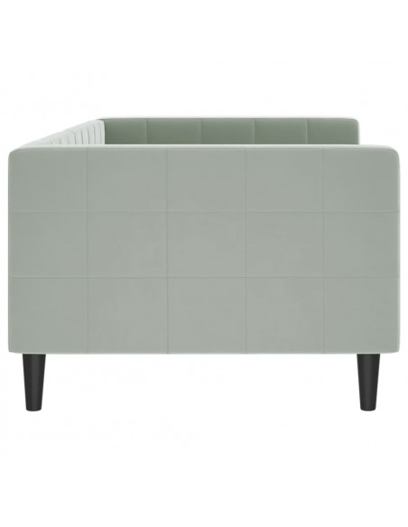 Letto da Giorno Grigio Chiaro 90x200 cm in Velluto