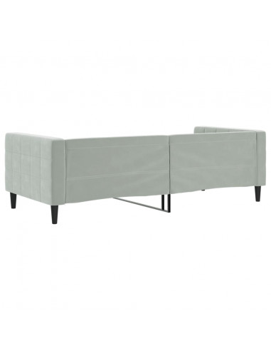 Letto da Giorno Grigio Chiaro 90x200 cm in Velluto