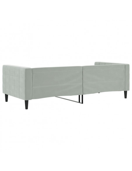 Letto da Giorno Grigio Chiaro 90x200 cm in Velluto
