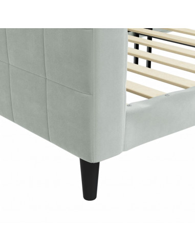 Letto da Giorno Grigio Chiaro 90x200 cm in Velluto