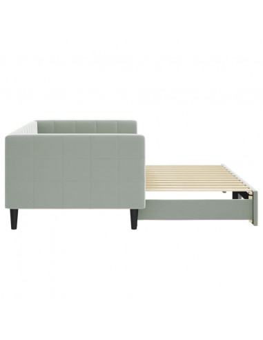 Divano Letto con Letto Estraibile Grigio Chiaro 90x200 Velluto