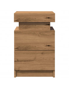Comodini con LED 2pz Rovere Artigianale 40x30x40 cm Truciolato
