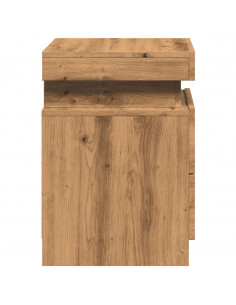 Comodini con LED 2pz Rovere Artigianale 40x30x40 cm Truciolato 2