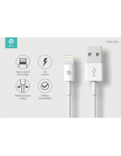 DEVIA CAVO DATI CARICA LIGHTNING IPHONE E IPAD IOS 1 METRO BIANCO