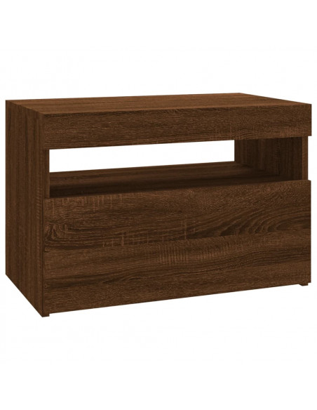 Mobile Porta TV con Luci LED Rovere Marrone 60x35x40 cm