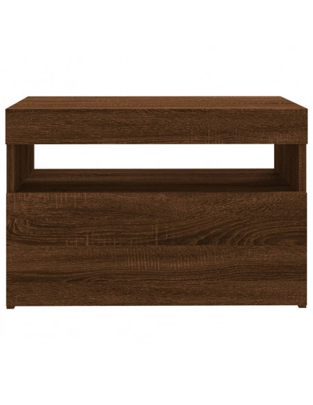 Mobile Porta TV con Luci LED Rovere Marrone 60x35x40 cm