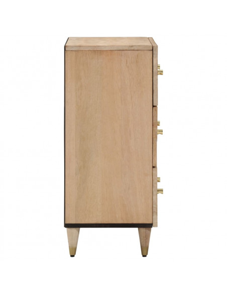 Credenze 2 pz 60x33x75 cm in Legno Massello di Mango