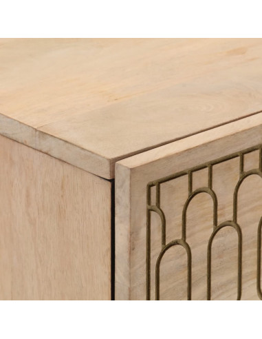 Credenze 2 pz 60x33x75 cm in Legno Massello di Mango