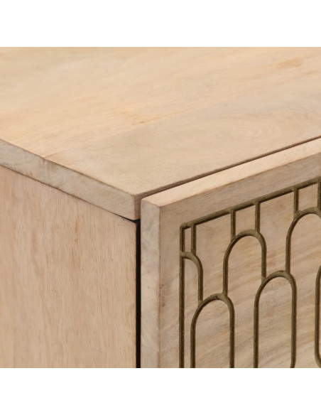 Credenze 2 pz 60x33x75 cm in Legno Massello di Mango