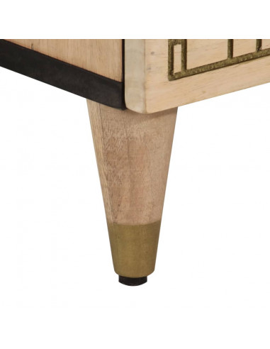 Credenze 2 pz 60x33x75 cm in Legno Massello di Mango