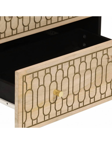 Credenza 60x33x75 cm in Legno Massello di Mango