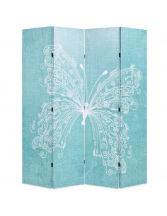 Paravento Pieghevole 160x170 cm Stampa Farfalla Blu