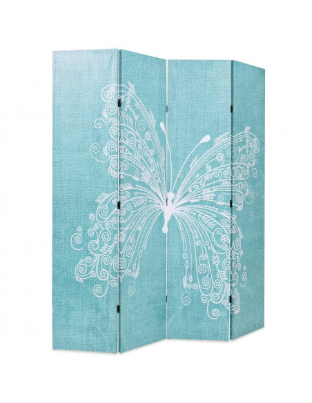 Paravento Pieghevole 160x170 cm Stampa Farfalla Blu