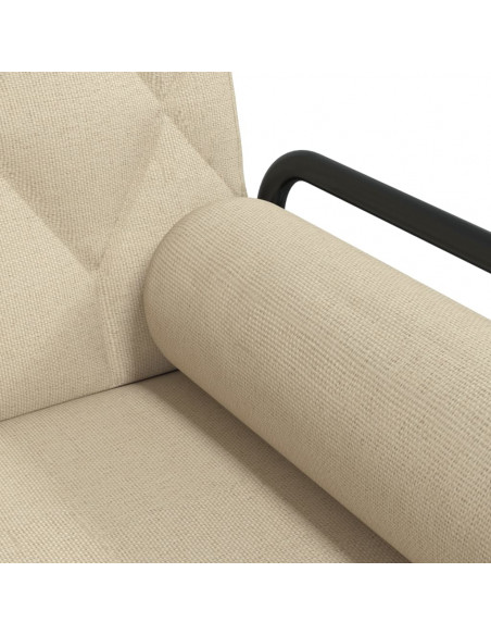 Divano Letto con Braccioli Crema in Tessuto