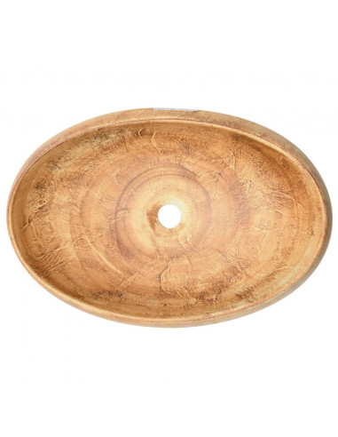 Lavabo da Appoggio Marrone Ovale 59x40x15 cm Ceramica