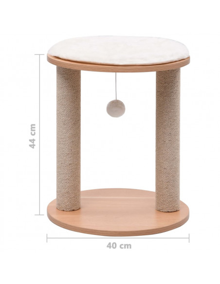 Albero per Gatti Piccolo con Pali Tiragraffi in Sisal 44 cm