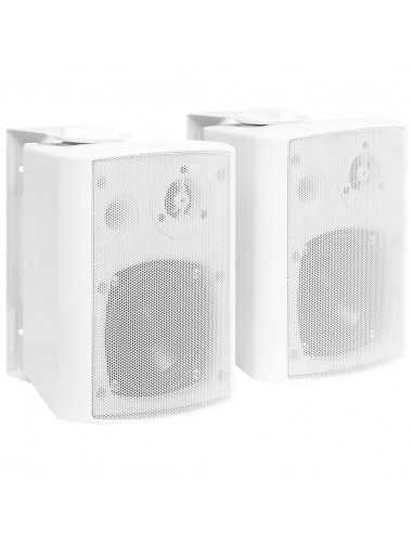 Altoparlanti Stereo da Parete 2 pz Bianchi Interni Esterni 80 W