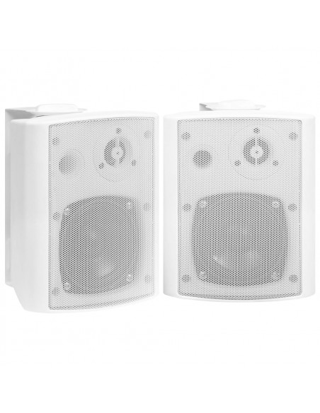 Altoparlanti Stereo da Parete 2 pz Bianchi Interni Esterni 80 W