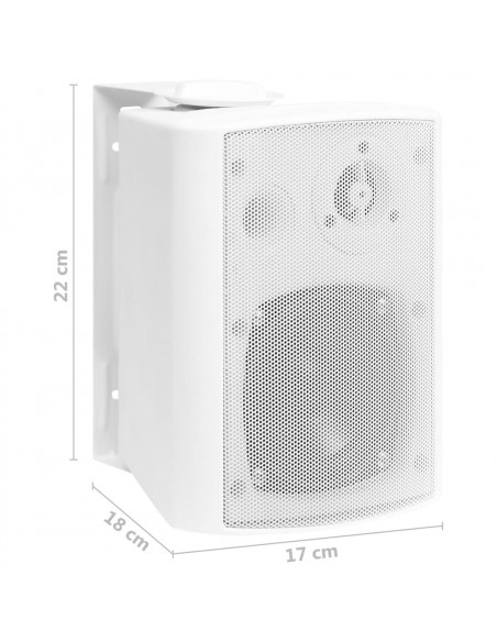 Altoparlanti Stereo da Parete 2 pz Bianchi Interni Esterni 80 W
