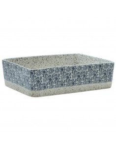 Lavabo Appoggio Grigio e Blu Rettangolare 46x35,5x13cm Ceramica