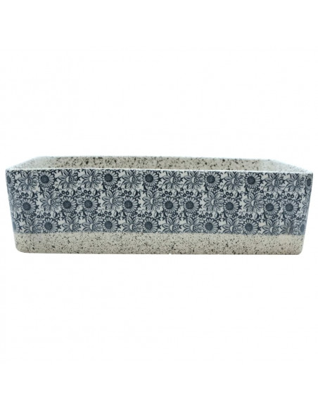 Lavabo Appoggio Grigio e Blu Rettangolare 46x35,5x13cm Ceramica