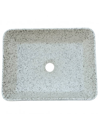 Lavabo Appoggio Grigio e Blu Rettangolare 46x35,5x13cm Ceramica