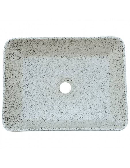 Lavabo Appoggio Grigio e Blu Rettangolare 46x35,5x13cm Ceramica
