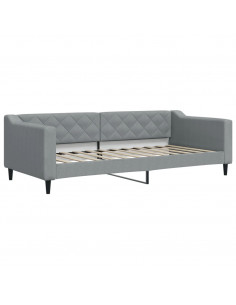 Letto da Giorno Grigio Chiaro 90x200 cm in Tessuto