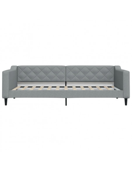 Letto da Giorno Grigio Chiaro 90x200 cm in Tessuto