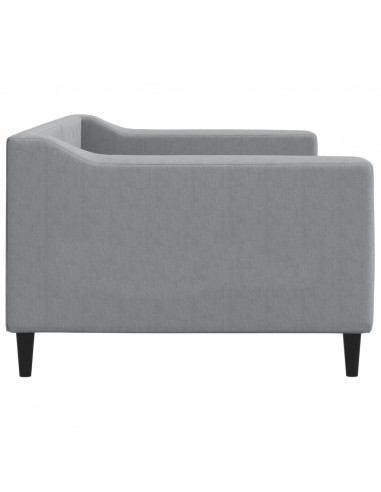 Letto da Giorno Grigio Chiaro 90x200 cm in Tessuto