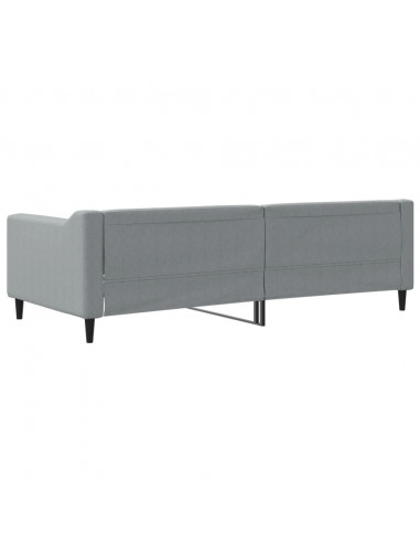 Letto da Giorno Grigio Chiaro 90x200 cm in Tessuto