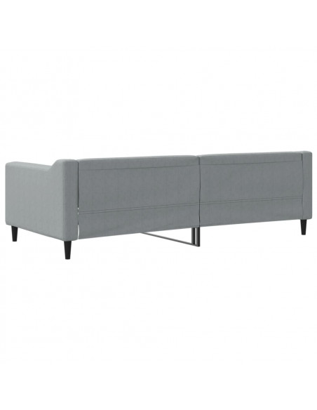 Letto da Giorno Grigio Chiaro 90x200 cm in Tessuto