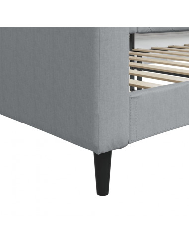 Letto da Giorno Grigio Chiaro 90x200 cm in Tessuto