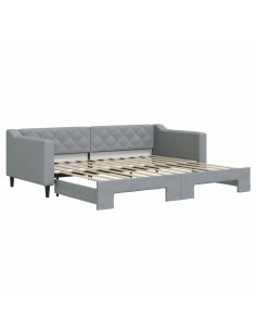 Divano Letto con Letto Estraibile Grigio Chiaro 90x200 Tessuto