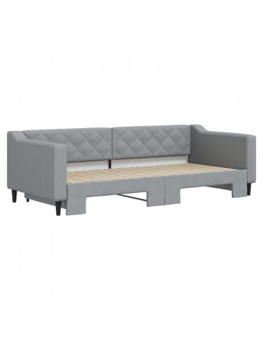 Divano Letto con Letto Estraibile Grigio Chiaro 90x200 Tessuto